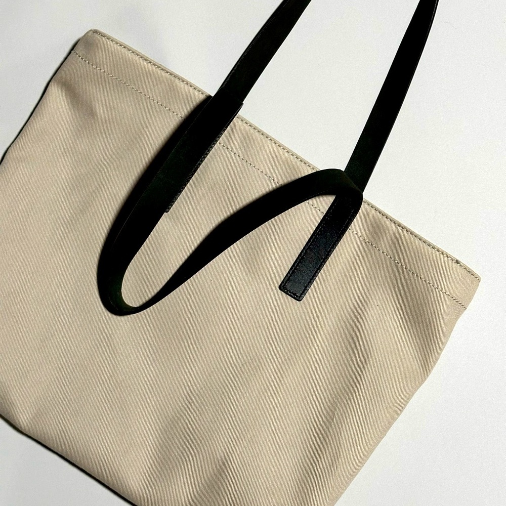 Everlane Twill Zip Tote - Stone/Black